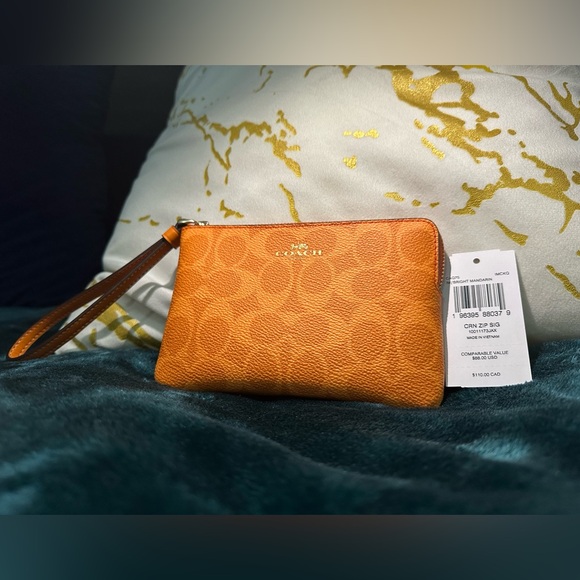 Coach Handbags - Corner Zip Wristlet In Signature Canvas